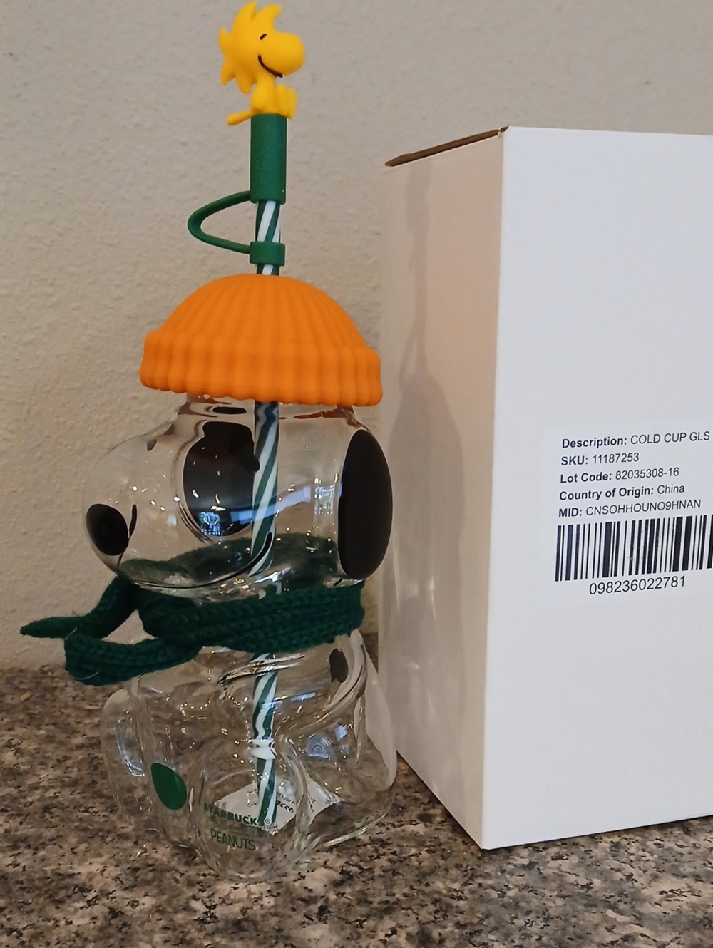Starbucks Snoopy Glass Cold Cup HTF Fall 2026 Peanuts
